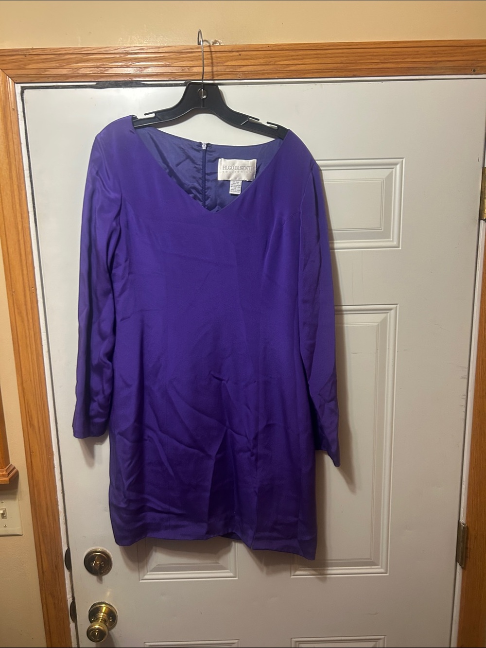 Hugo Buscati V-Neck Purple Shift Dress 12